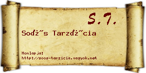 Soós Tarzícia névjegykártya